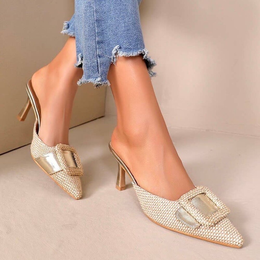 The Jora Parisian Embellished Mule Heels